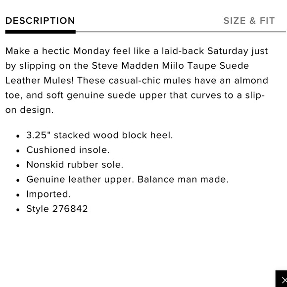 Steve Madden “MIILO” Taupe Suede Leather Mules NWOT/NWOB - Picture 9 of 9